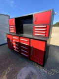 NEW 7' WorkBench w/18 Drawers- RED