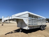 S and H 20’ Livestock Trailer Gooseneck, 1-catch