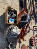 Pallet with Engine Hoist, Graco 190ES, shop heater