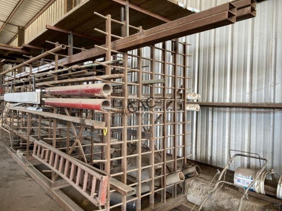 Metal Pipe Rack with Asst. Pipes