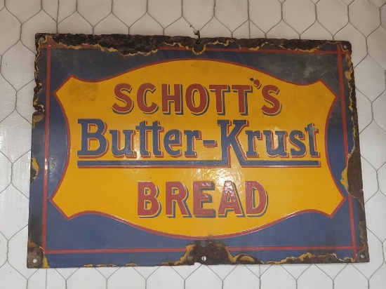 Schott's Butter-Krust Bread Porcelain Sign