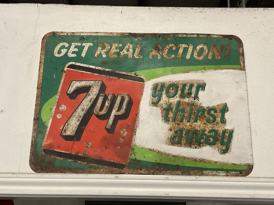 7up Get Real Action Metal Sign