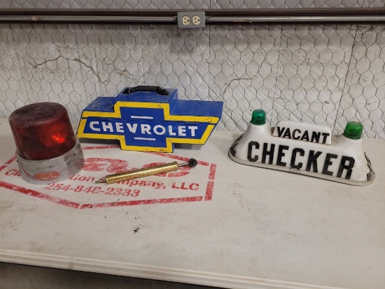 Chevy Tool Box, Lighted Vacant Checker, Red Light