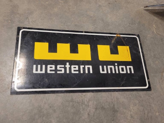 Western Union Porcelain Sign