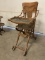 Antique Oak High Chair and Stroller Combination