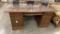 Wood Desk with Glass Top