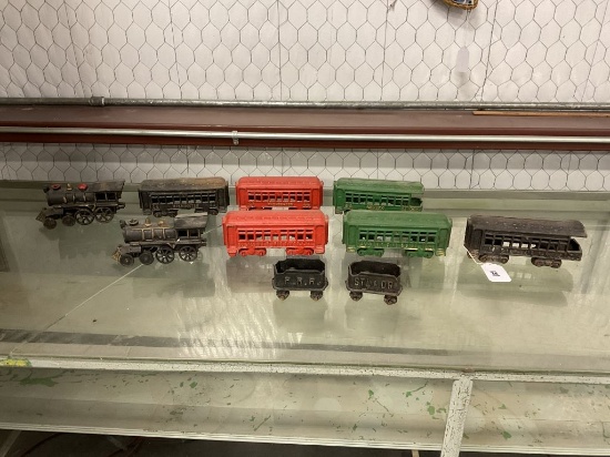 Lot of 10 Vintage Cast Iron Trains