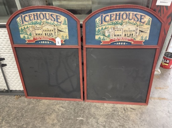 Lot of 2 Vintage Icehouse Signs