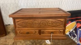 Wooden Decorative Box with Drawer and Top