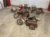 Lot of 9 Vintage Tricycles and Parts