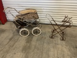 Lot of 2 Vintage Baby Carriages and Frame
