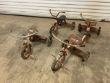 Lot of 4 Vintage Tricycles