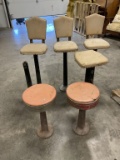 Lot of Vintage Bar Stools with Metal Bases