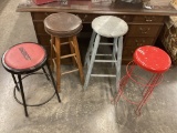Lot of 4 Vintage Stools
