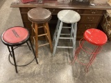 Lot of 4 Vintage Stools