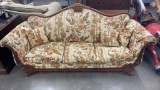 Vintage Curved Wood Sofa