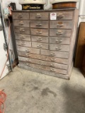 Vintage Wooden Cabinet with Contents
