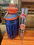 Gulf Oil Kerosene Can and Pearl Beer Cup Dispenser