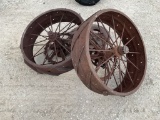 Lot of 3 Antique Equipment Wheels