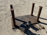 Heavy Duty Steel Table and Rolls of Barbed Wire