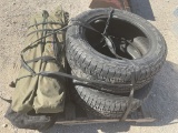 Lot of 4 Cots & 2 Tires