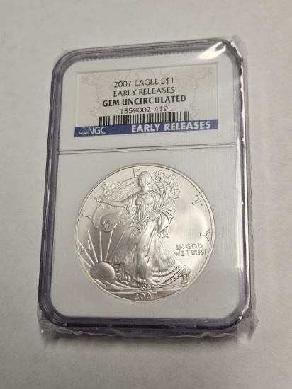2007 Silver Eagle Early Releases GEM UNC