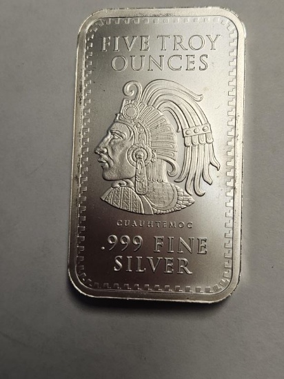 Aztec 5oz Silver Bar