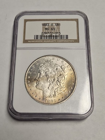 1883-O Morgan Silver Dollar NGC MS 63