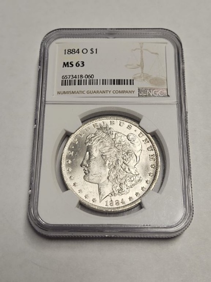 1884-O Morgan Silver Dollar NGC MS 63