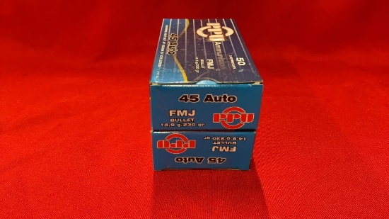 100rds PPU 45Auto 230gr FMJ