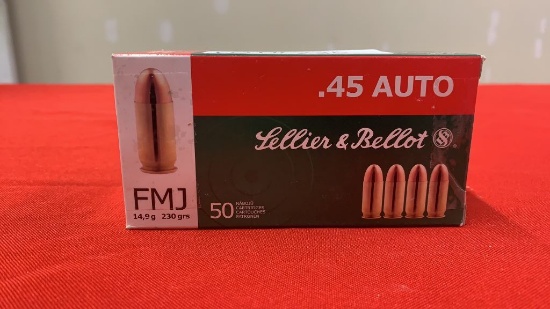 100rds Sellier & Bellot 45 Auto 230gr FMJ