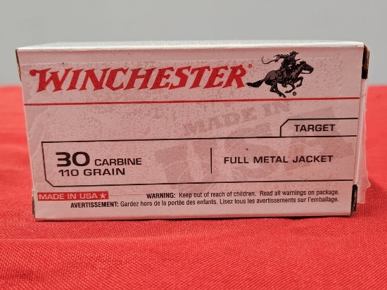 100rds Winchester 30 Carbine 110gr FMJ