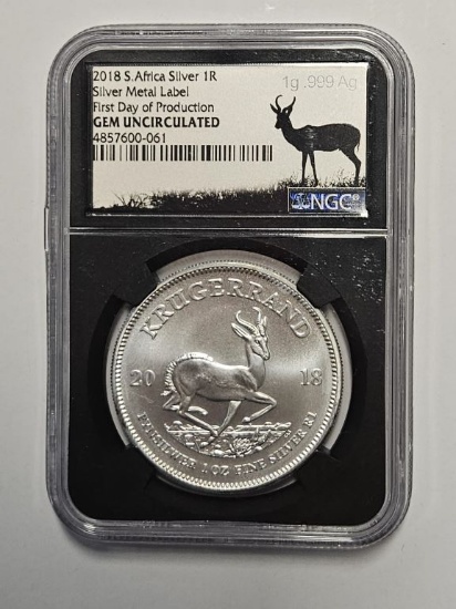 2018 Krugerrand Silver 1oz NGC GEM UNC