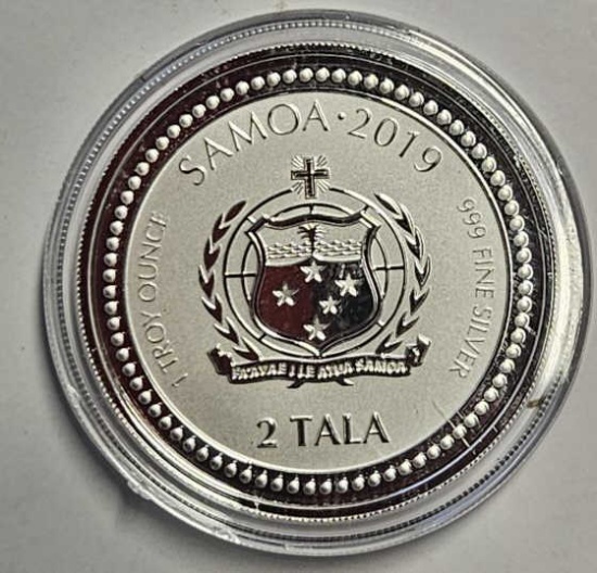 2019 Scottsdale Mint 1oz Samoa Seahorse BU