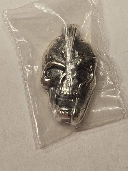 Reckless Metals 1.5oz Silver Spartan Skull