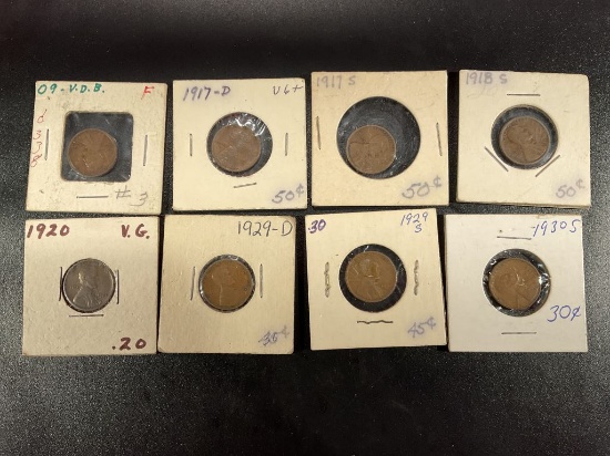 Lot of 91 Assorted Wheat Pennies in Sleeves