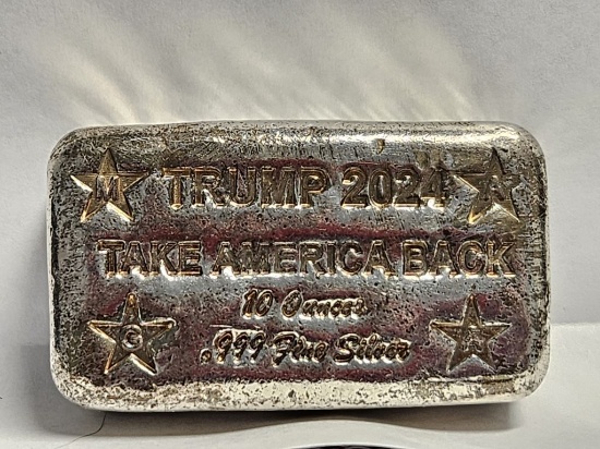 Trump 2024 Take America Back 10oz Silver Bar