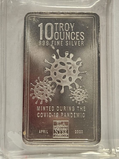 Envela April 2020 Covid 10oz Silver Bar