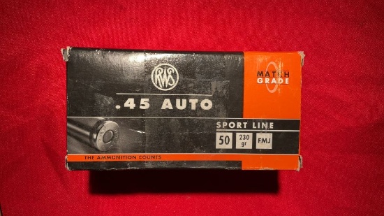 100rds RWS Match Grade 45ACP 230gr FMJ