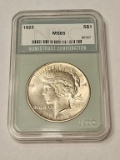 1922 NGC MS65 Peace Dollar in Case