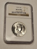 1954 Franklin Half Dollar 50C NGC MS 64 FBL
