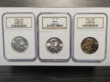 Lot of 3 - 1963 Franklin Half Dollars 50C
