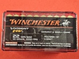 100rds Winchester Varmint HV 22 Win Mag 30gr