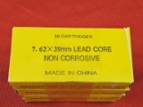 80rds 7.62X39mm Lead Core Non Corrosive Ammo