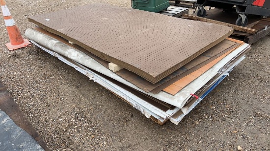 Pallet Lot of FRP Panel, Peg Board, Fiber Board