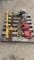 Pallet Lot of Tractor Weights, Saws, Wench