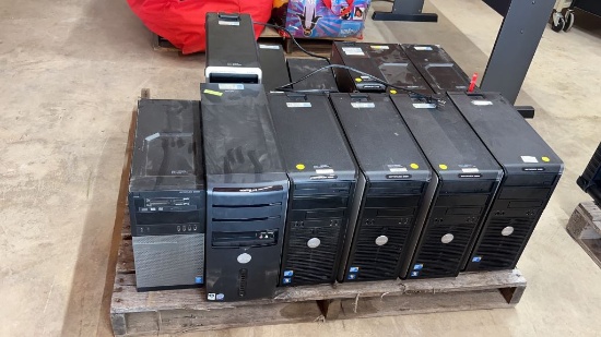 Pallet Lot of 12 Computer Towers
