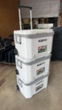 Lot of 3 Igloo 60QT Rolling Coolers