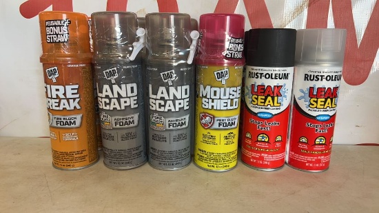 Lot of 12 Cans of Asst. Foam and Leak Seal (NEW)