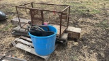 Pallet with Cage and Assorted Items